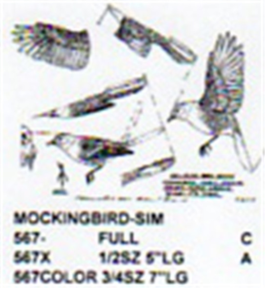 Mockingbird (S) Flying/Landing/Perching 1/2 Size Pattern