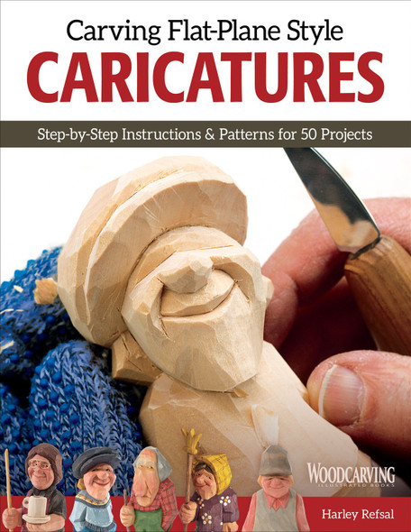 The cover of Carving Flat-Plane Style Caricatures showing a few caricatures.