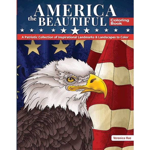 Presenting America the Beautiful Coloring Book with illustrations and informative captions.