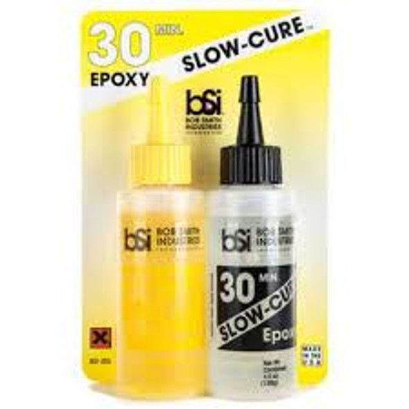 Slow-Cure 30 min Epoxy  shown in the original package.