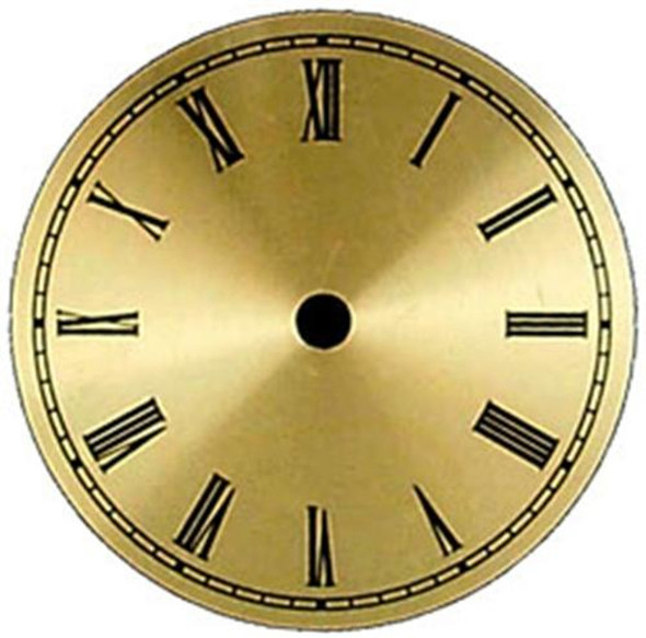 Our 7 7/8 Gold Roman Metal Dial has a brassy gold background with black numbers.