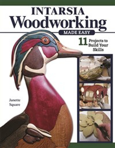 The cover of the book Intarsia Woodworking Made Easy with a wood duck.