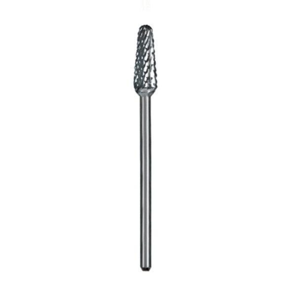 This is a view of our Small Round Nose Taper Carbide Bur with a 3/32 shank.