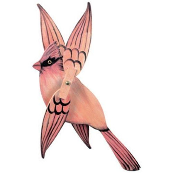 This is how your finished whirligig will look when using our Female Cardinal Whirligig Plan