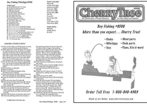 Cherry Tree Toys Boy Fishing Whirligig Plan