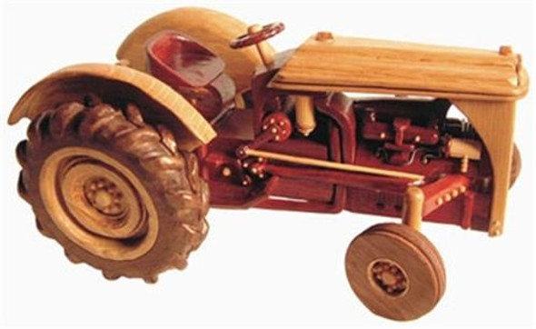 This is how your toy will look when using the plan and the  Red Belly Tractor Parts Kit.