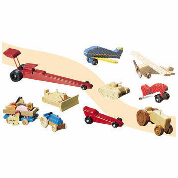 This is how your finished toy will look when using our Scrap Wood Toy Plan Packet