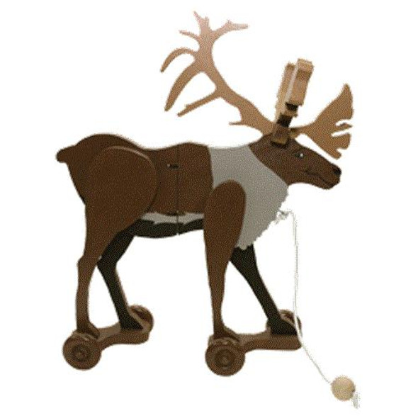 This is how your finished toy will look when using our  Caribou Wiggle Toy Plan.