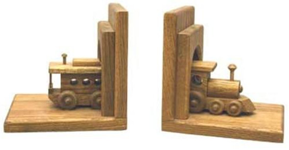 This is how your finished toy will look when using our Train Bookends Plan.