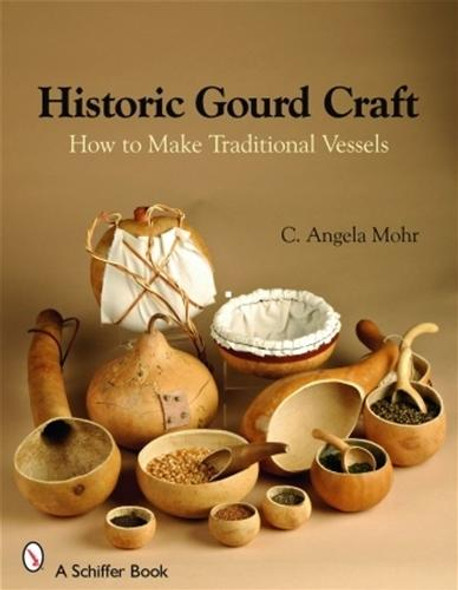 Featuring carved gourds in the shape of cups, bowls, and spoons from the front cover of Historic Gourd Craft.