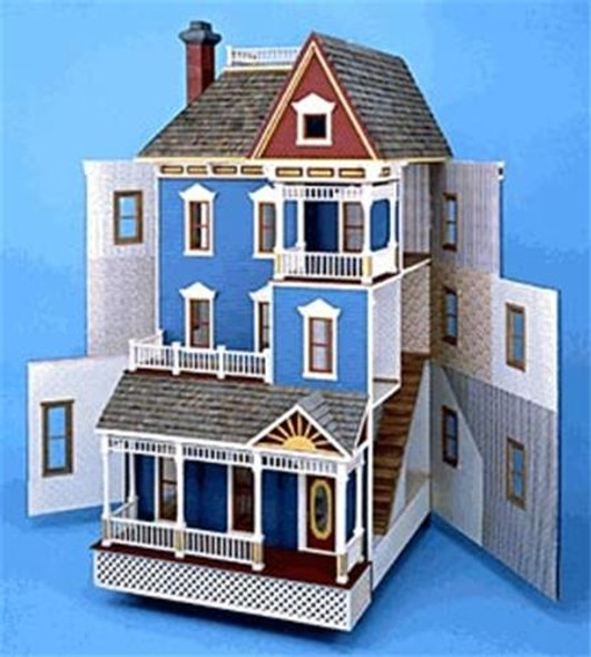 This is how your finished dollhouse will look when using our San Francisco Dollhouse Plan.