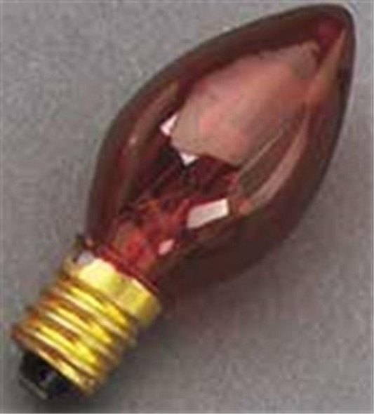 This is a view of the red 7 Watt Blinker Bulb with gold screw thread contact.