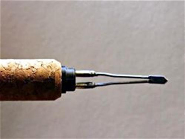 A Colwood Quill Fixed Tip Wood Burning Pen with a special style shading tip attached to the handpiece.