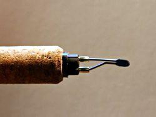 A Colwood Tight Round 45° Fixed Tip Wood Burning Pen with a bent angle.