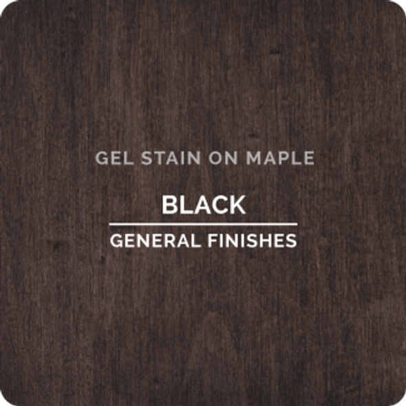 This is a sample of the General Finishes Black Oil Based Gel Stain on a piece of Maple.