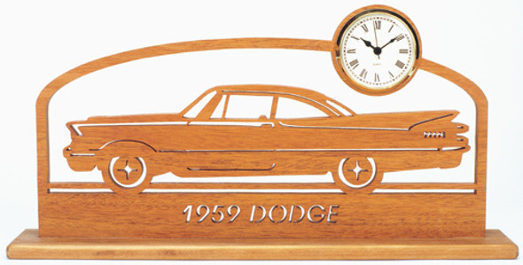This is the 59 Dodge on a piece of oak using the 1959 Dodge Scroll Saw Clock Pattern.