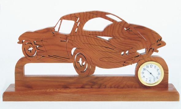 If you enjoy scroll saw projects use this 1963 Corvette Clock Pattern to create a treasured car.