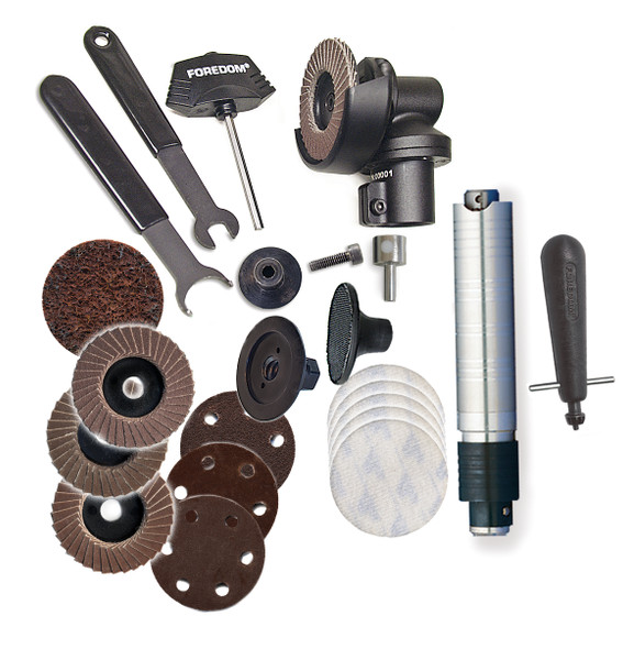 The Foredom Angle Grinder & #30 Handpiece with all of the accessories it comes with.