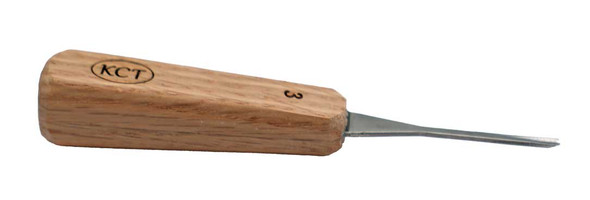 KCT #3 wood gouge 1/8 inches wide with an oak palm style handle.