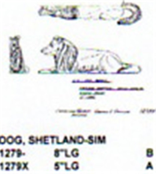 Shetland Sheepdog Lying Down 8" Long