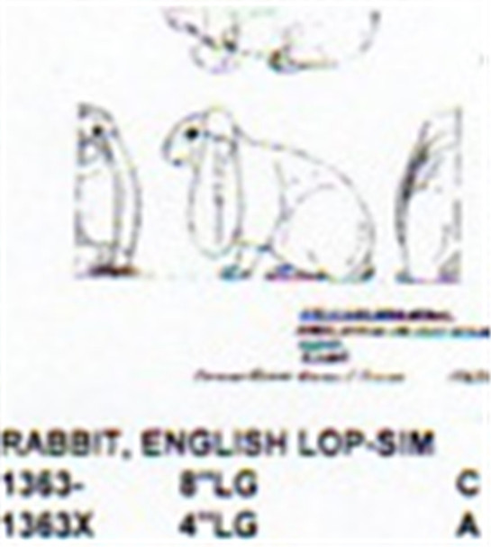 English Lop Rabbit Setting Down 4" Long