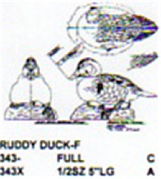 Ruddy Duck Female Nesting Carving Pattern showing the Female Ruddy Duck perching on a nest of eggs.