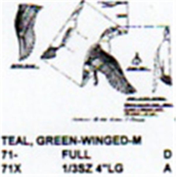 Green Winged Teal Male Flying/Taking Off Carving Pattern showing the Stiller pattern.