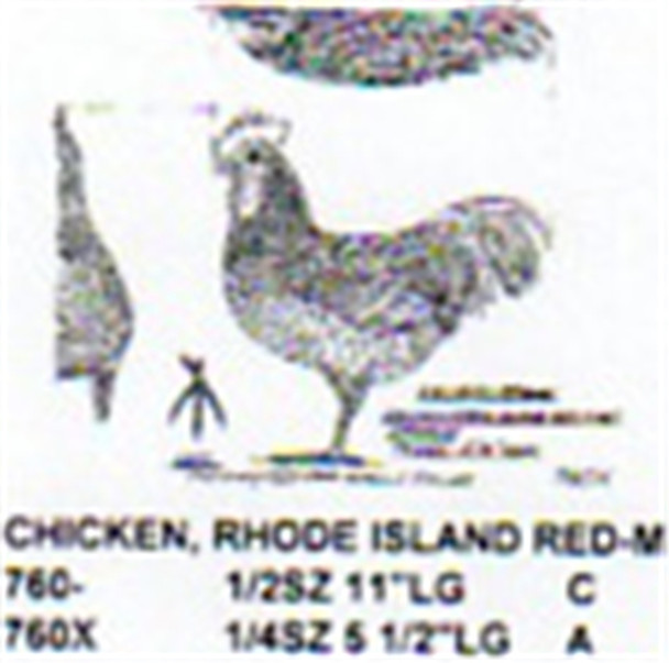Rhode Island Red Chicken Male Standing 1/4 Size