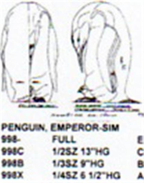 Emperor Penguin Standing-Head Down 1/4 Size