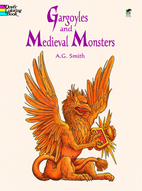 Gargoyles Medieval Monsters Coloring Book showing the Griffin in a sitting position.