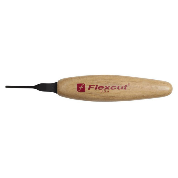 A Flexcut 1.5mm  60° Micro V-Tool with the logo on it's handle.