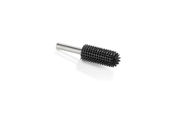 Kutzall Extreme 1/2" diameter head ball nose burr with 1 1/2" long head and 1/4" shank in black which represents Kutzall's Extreme line of cutting tools featuring razor sharp teeth.