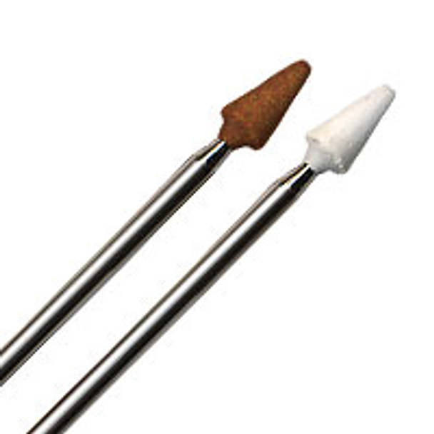 Aluminum Oxide Point 1/4" Cone (Red) Coarse grit and (White) Fine grit.
