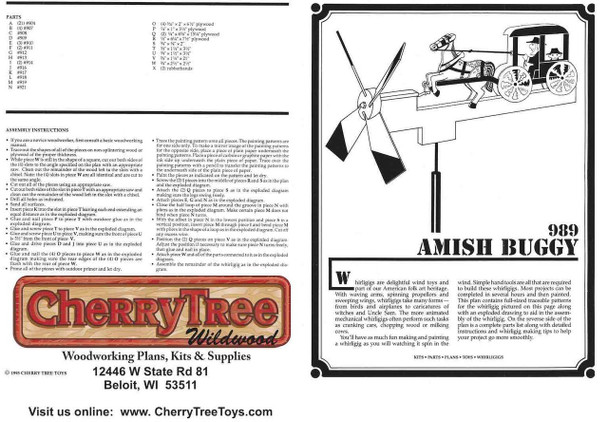 Cherry Tree Toys Amish Buggy Whirligig Plan