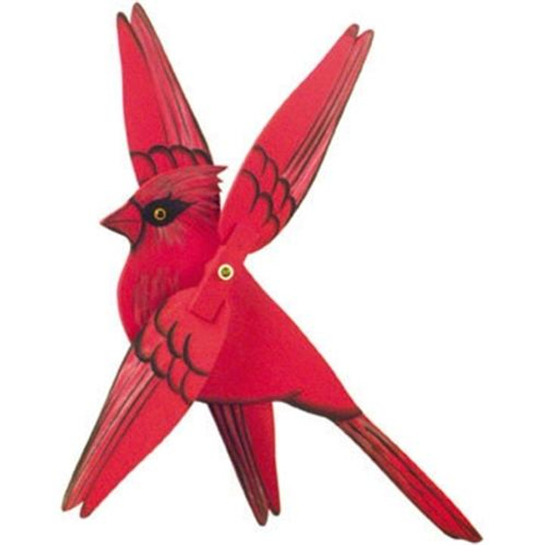 This is how your finished whirligig will look when using our  Male Cardinal Whirligig Plan