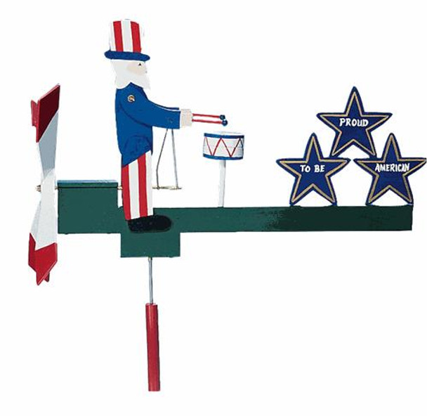 This is how your finished whirligig will look when using our  American Beat Whirligig Plan