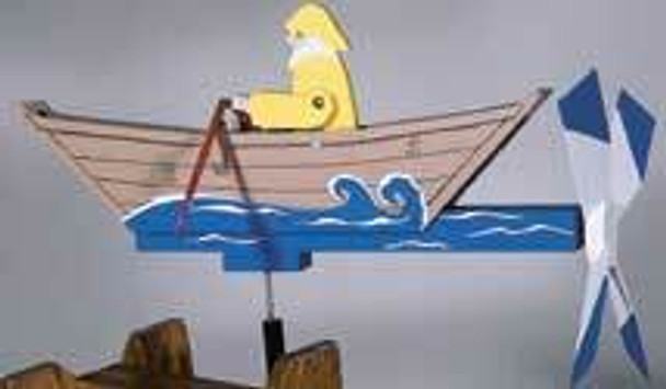 This is a painted and assembled whirligig using our Rowboat Whirligig Plan