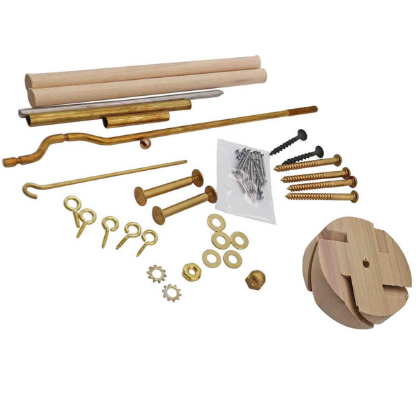 All the whirligig parts included in the rowboat whirligig hardware kit.