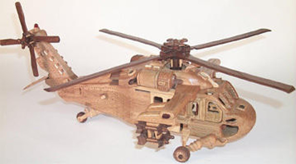 Finished scroll saw project using Cherry Tree Toys Blackhawk Helicopter Plan.