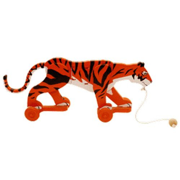 This is how your finished toy will look when using our Tiger Wiggle Toy Plan.