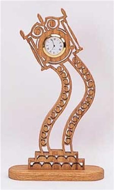 This is the finished scroll saw clock using the  Curvy Grandma Clock Plan.