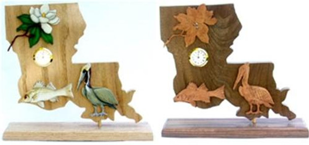 There are two different views on what your cutouts can look like when building the  Louisiana Scroll Saw Clock Pattern.