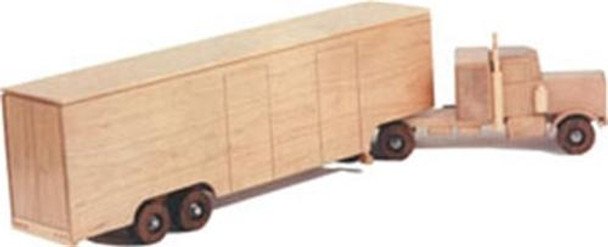 This is how your finished toy will look when using our Peterbilt Moving Van Woodworking Plan