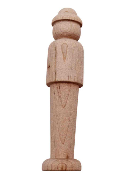 A face view of a little wooden person.