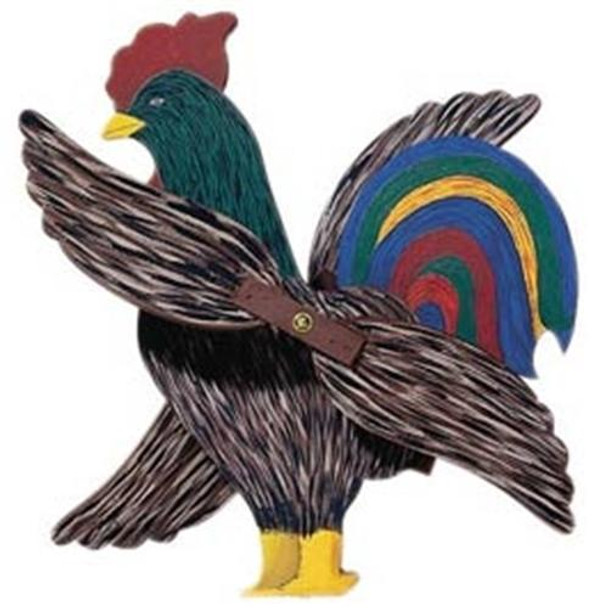 This is how your finished whirligig will look when using our  Big Rooster Whirligig Plan