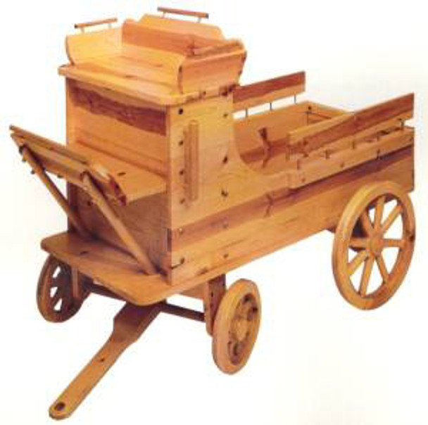 This is what the finished toy looks like when using the Toy Box Wagon Woodworking Plan