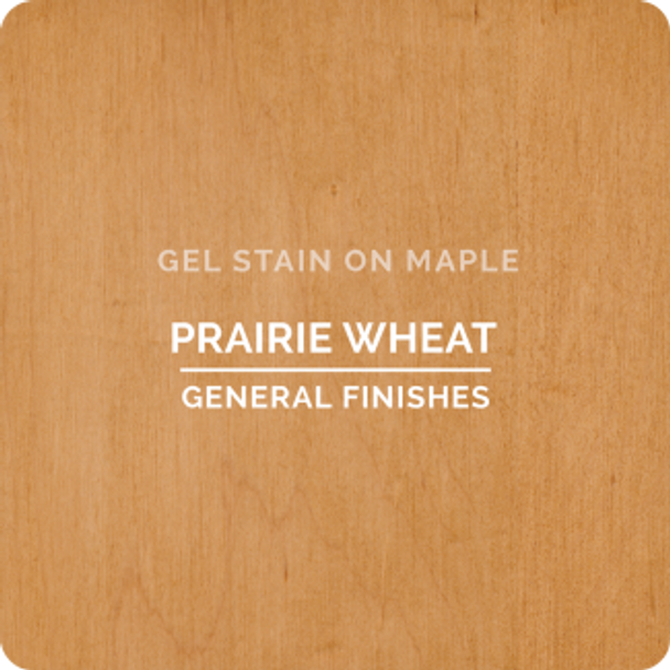 This is a sample of the General Finishes Prairie Wheat Oil Based Gel Stain on a piece of Maple.