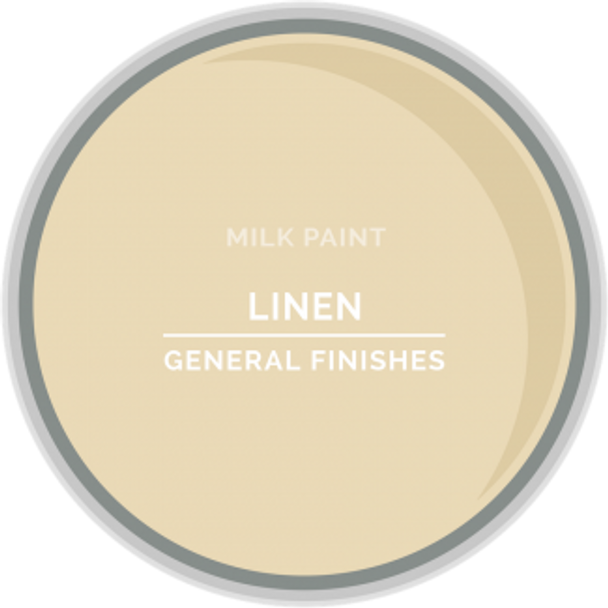 Sample of the General Finishes Linen Water Based Milk Paint.