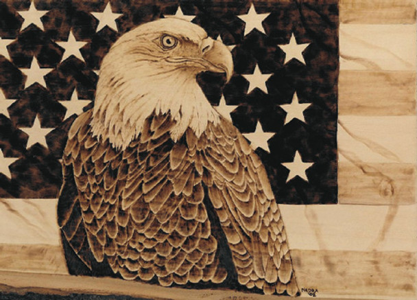 Eagle & Flag Woodburning Pattern