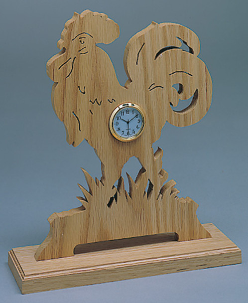 The finished scroll saw project when using our Rooster Cluck Clock Scroll Saw Pattern.